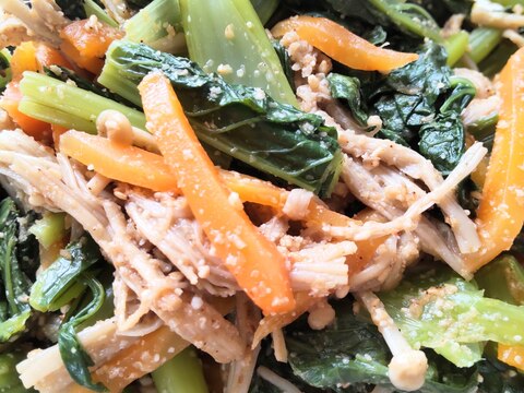 【レンジ調理】小松菜のごま和え【めんつゆで簡単】